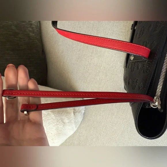 MCM Black and Red Embossed Tote - Picture 10 of 11